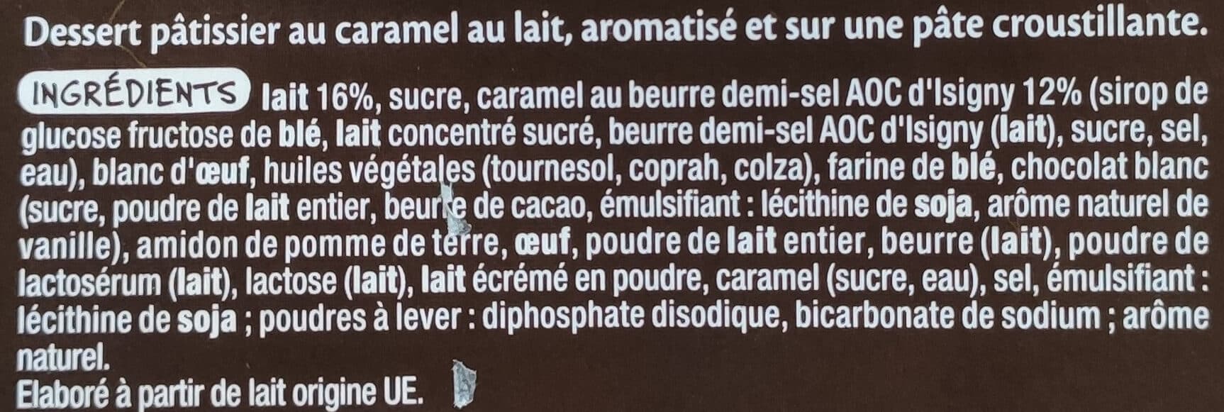 Auchan TARTELETTE CARAMEL BEURRE SALEMousse fondante au caramel sur pate biscuitée. packshot