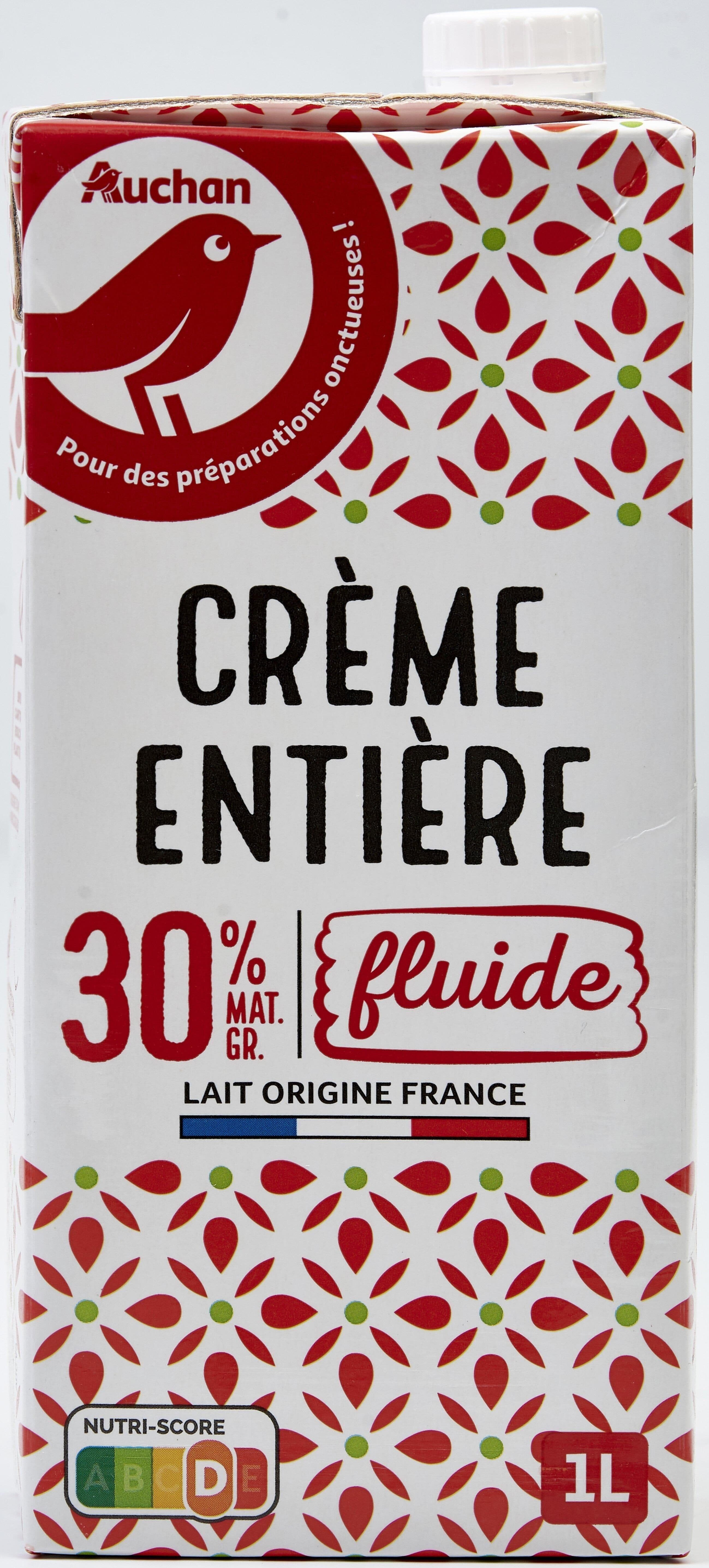 Auchan Crème entière fluide30% mat. gr. packshot