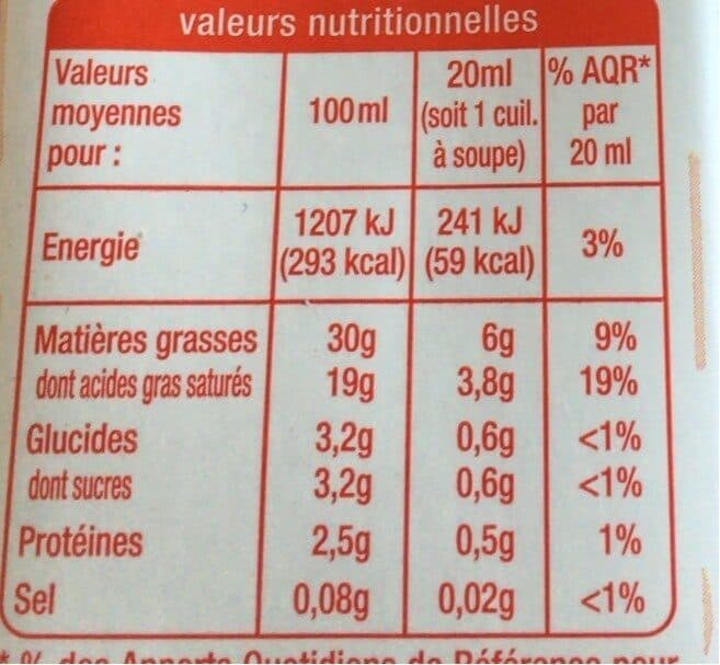 Auchan Crème entière fluide30% mat. gr. packshot
