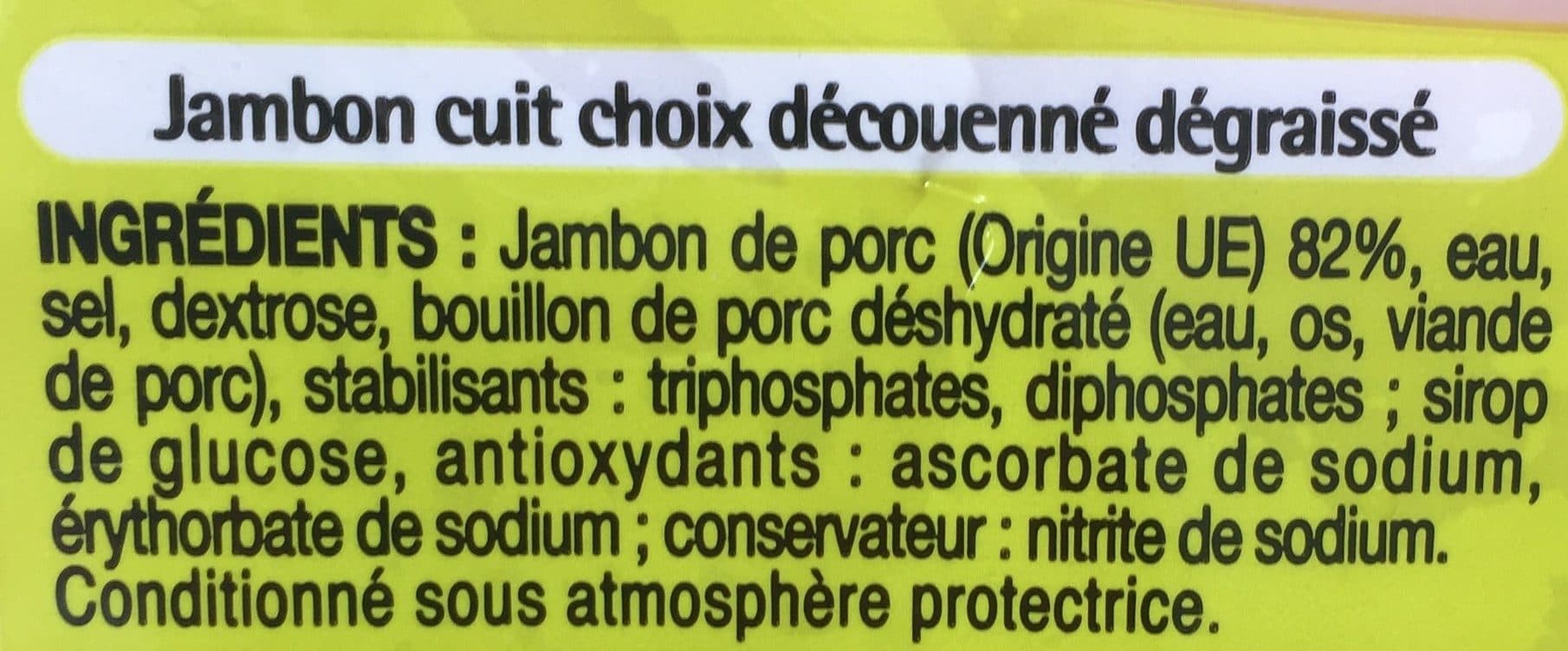 Auchan Jambon choix sans couenne packshot