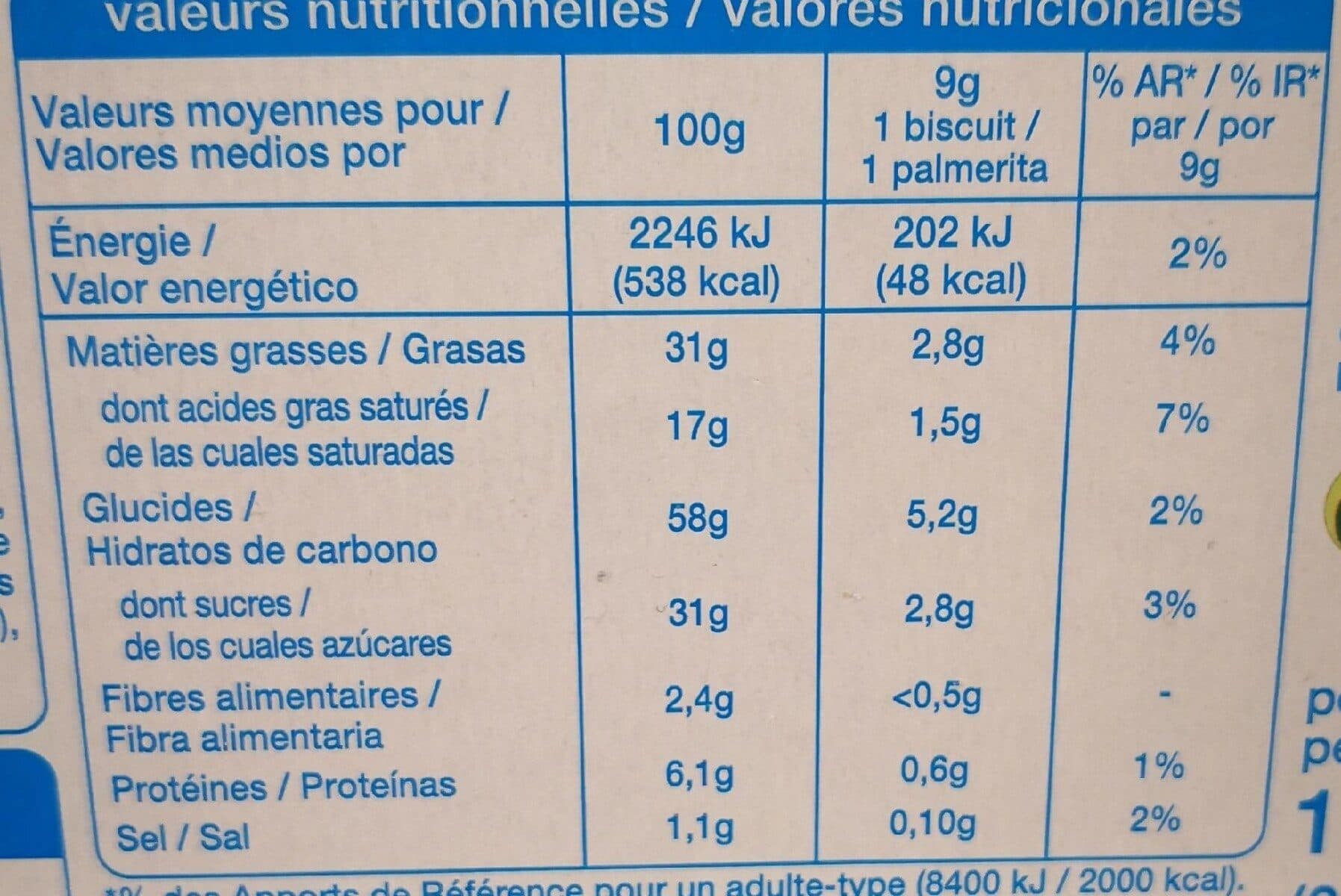 Auchan Palmiers chocolat au lait packshot