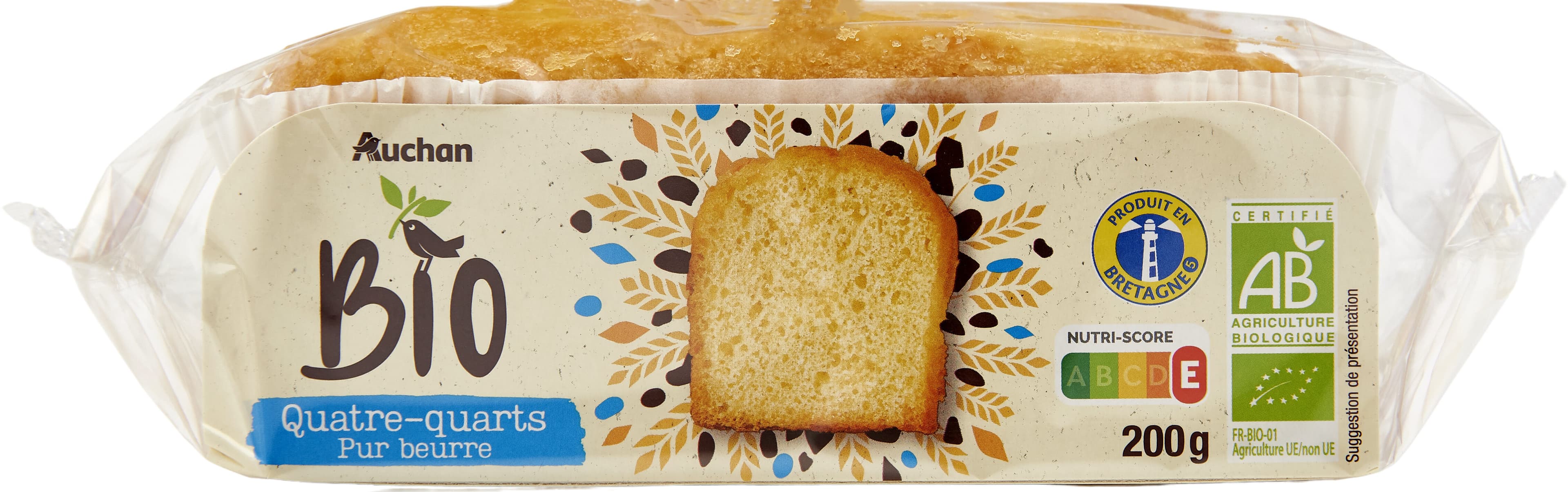 Auchan Quatre-quarts pur beurre BIO packshot