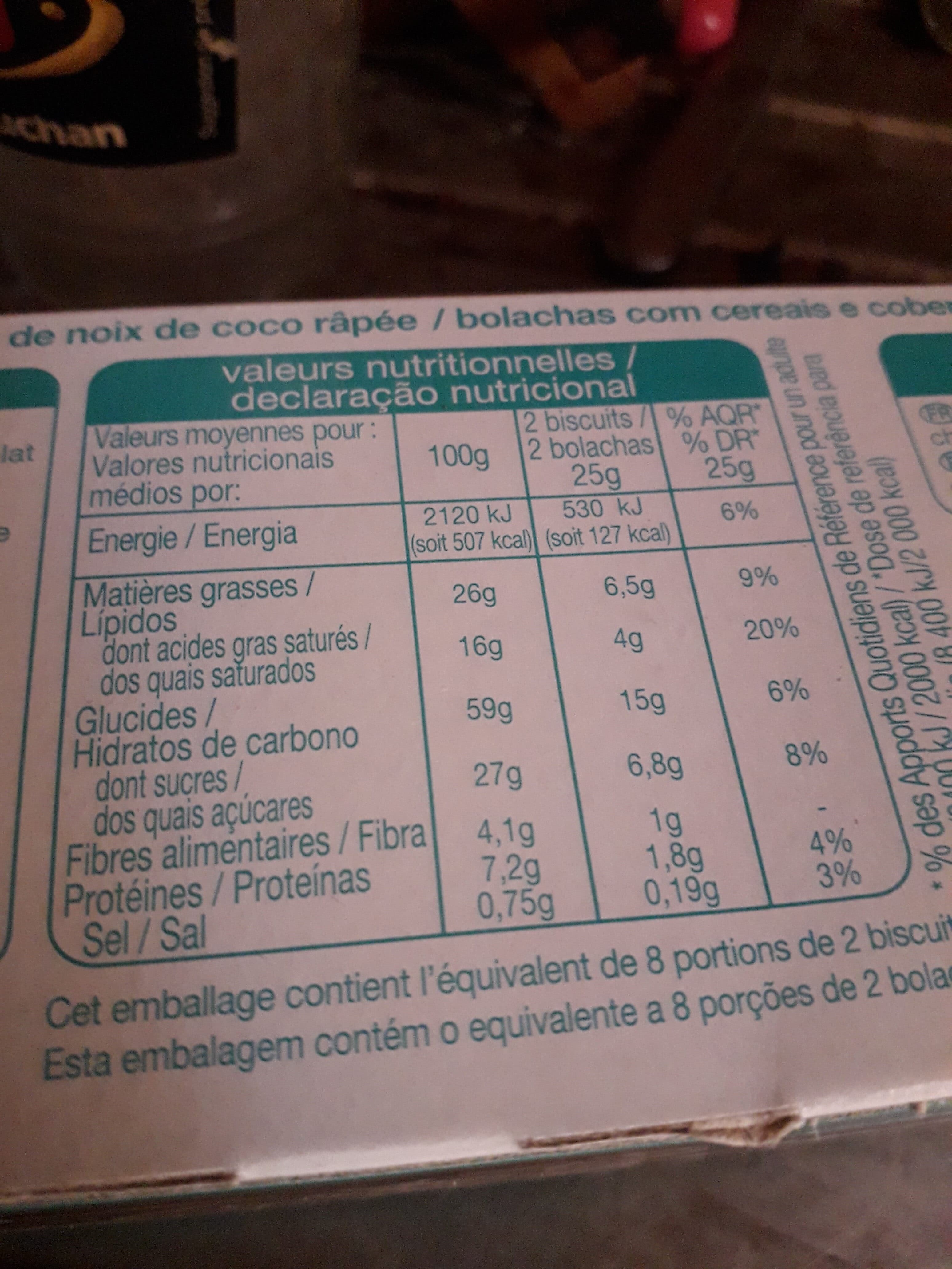 Auchan Sablés nappés chocolat au lait et noix de coco packshot