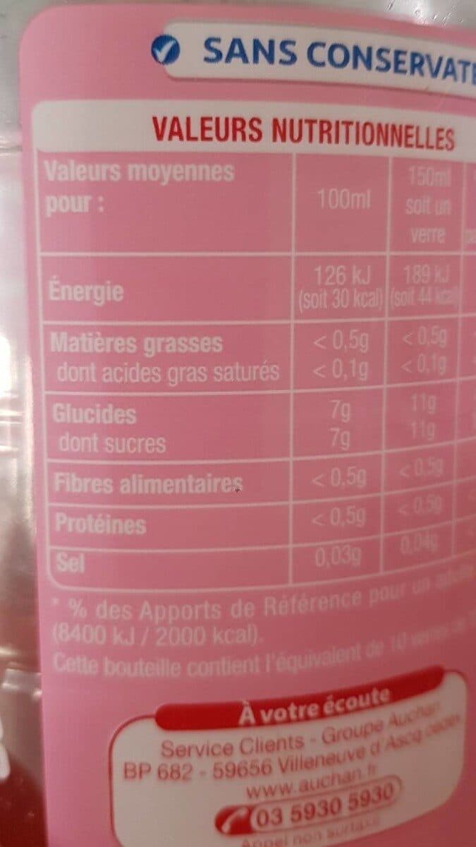 Auchan DIABOLO Grenadine - goût grenadine packshot