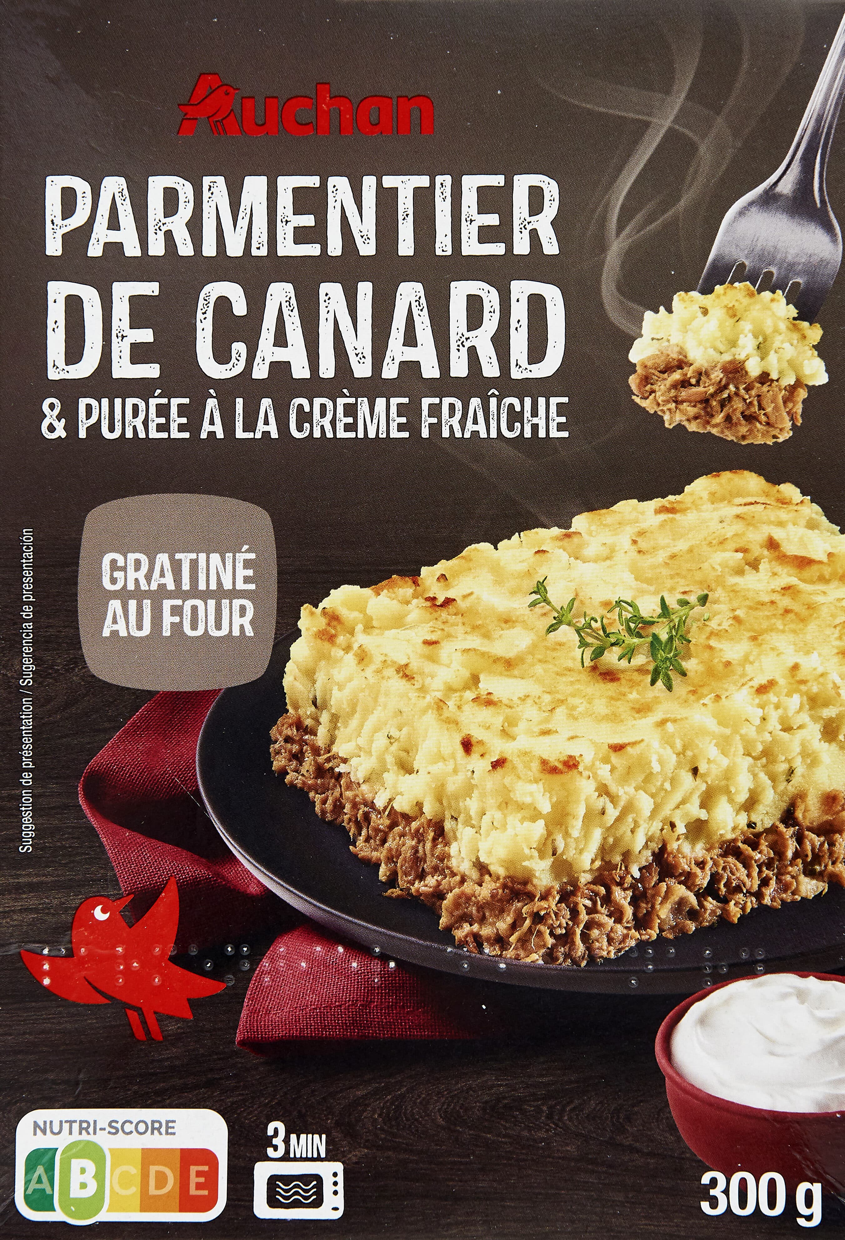 Auchan PARMENTIER DE CANARD et PURÉE A LA CRÈME FRAÎCHE packshot