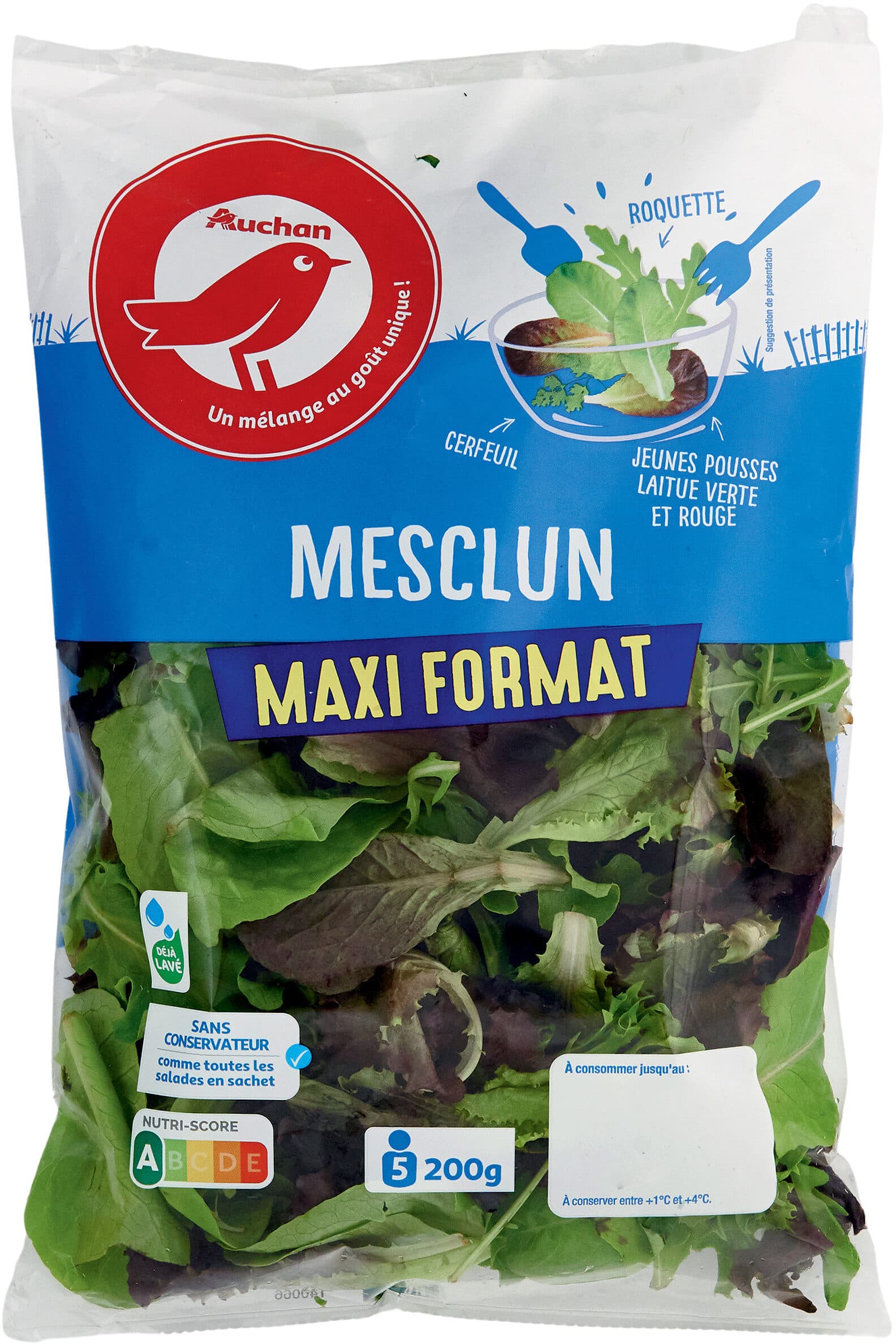 Auchan Mesclun Maxi format packshot