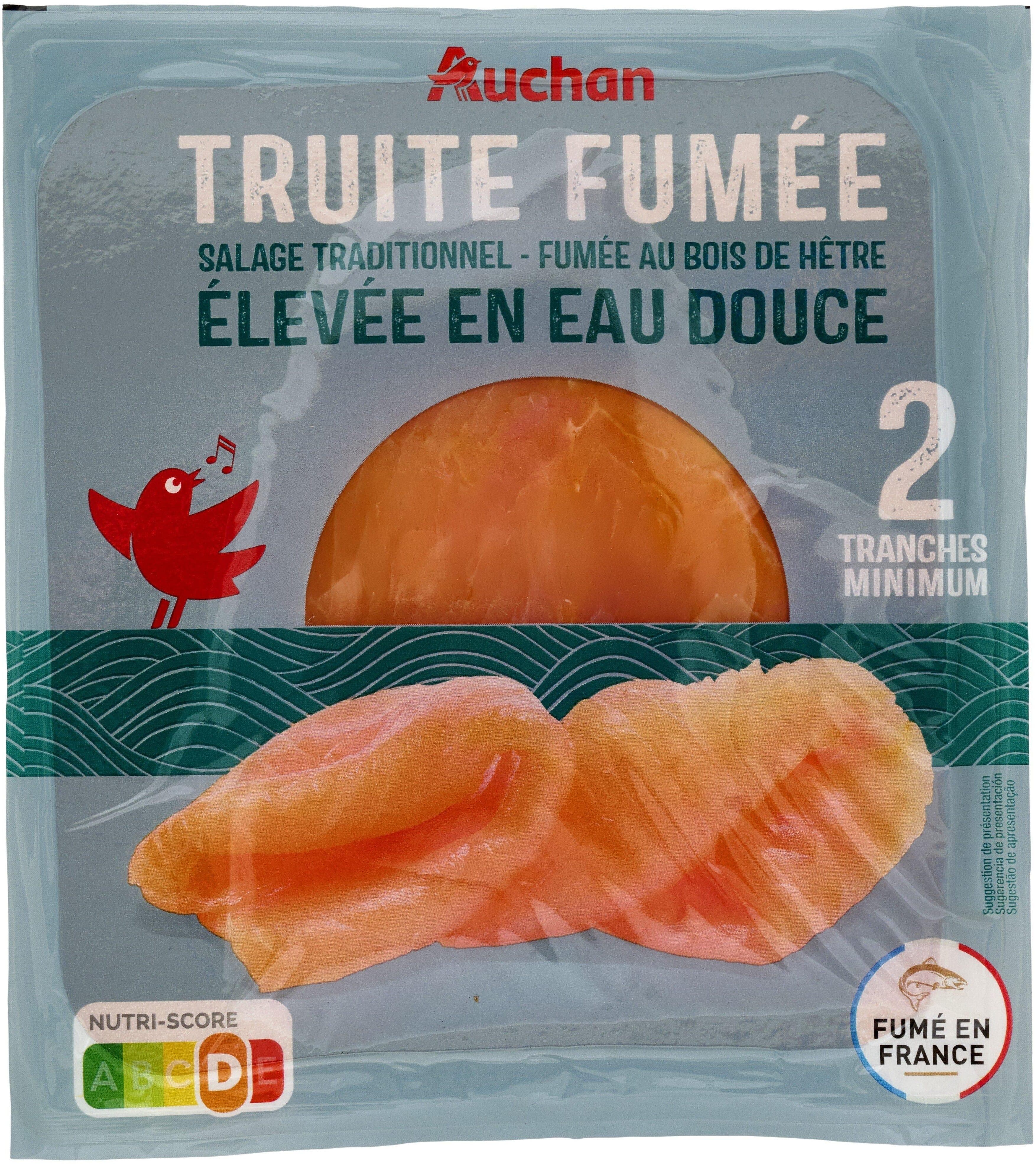 Auchan Truite fumée - salage traditionnel - fumée au bois de hêtre - élevée en eau douce packshot