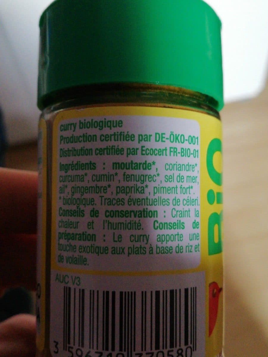 Auchan Curry biologique packshot