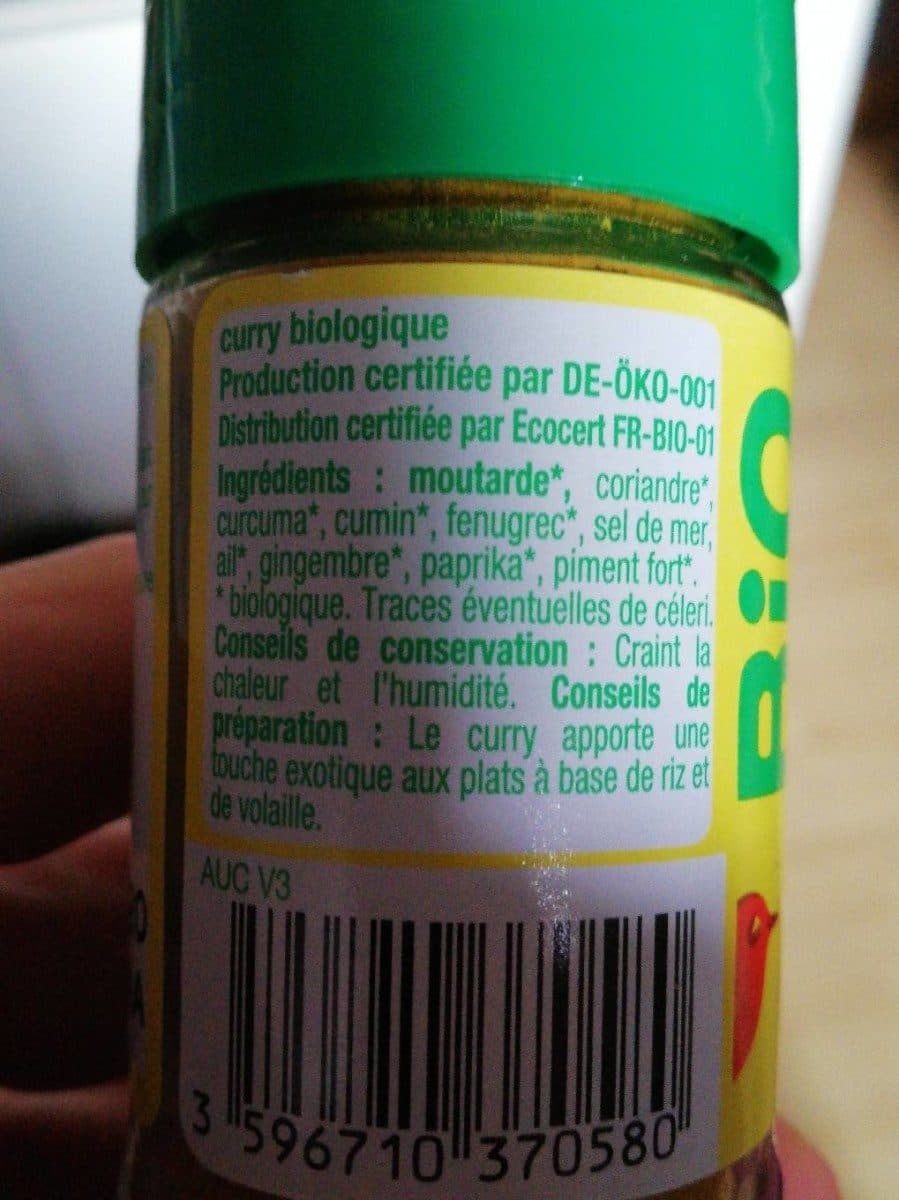 Auchan Curry biologique packshot
