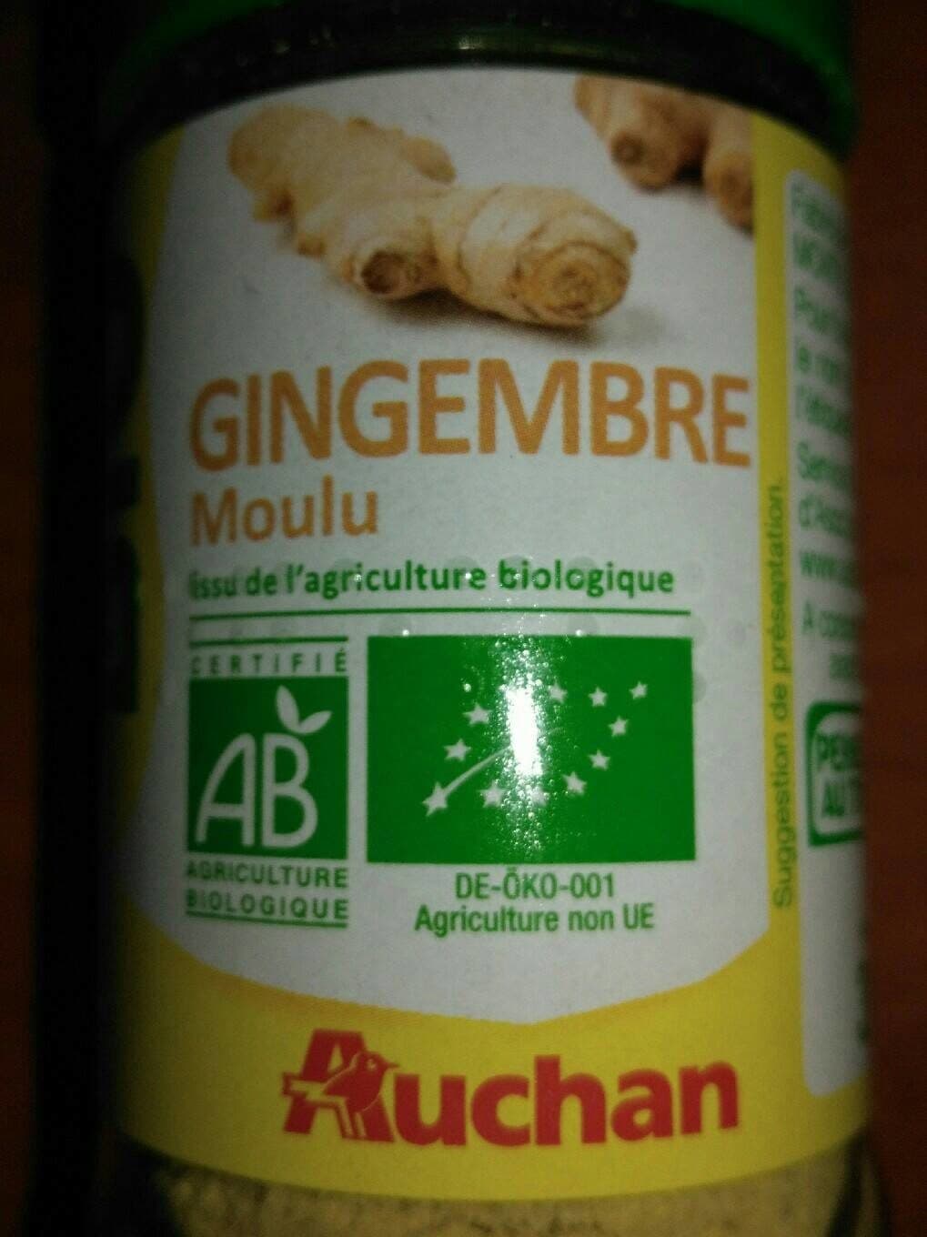 Auchan Bio Gingembre moulu issu de l'agriculture biologique packshot