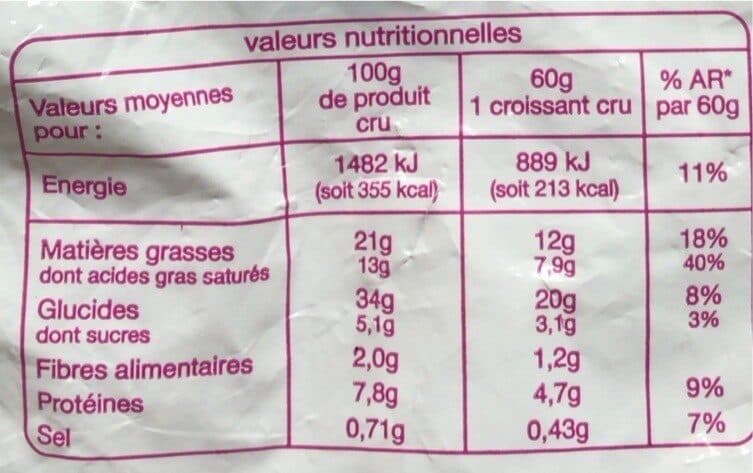 Auchan Croissants pur beurre packshot