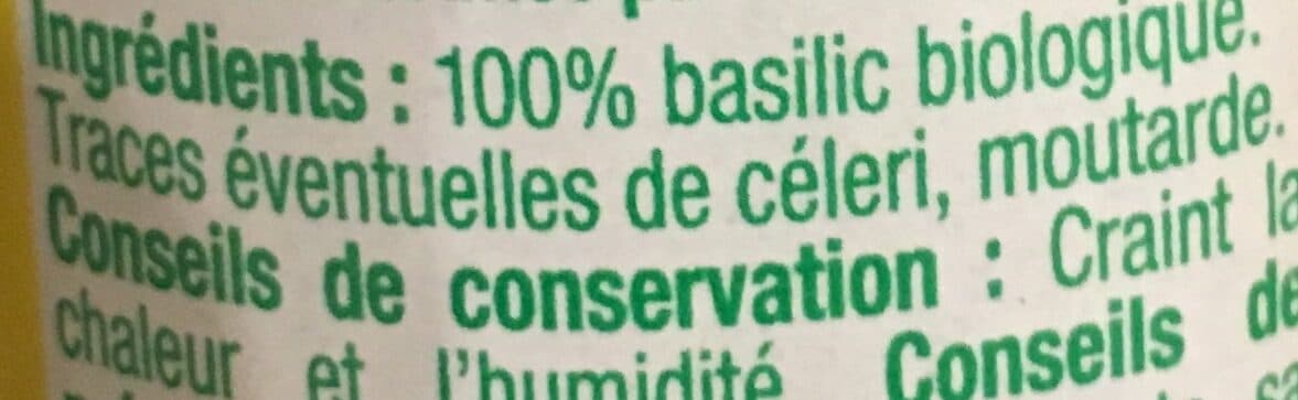 Auchan Basilic issu de l'agriculture biologique packshot