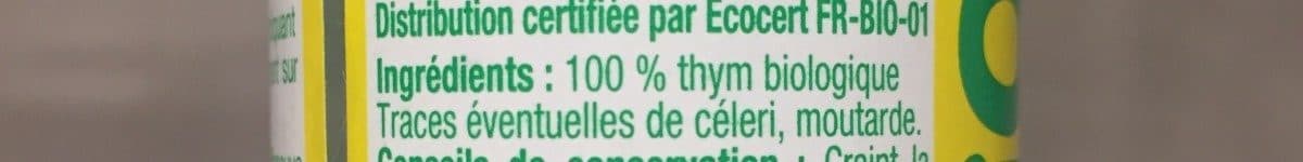 Auchan Thym issu de l'agriculture biologique packshot
