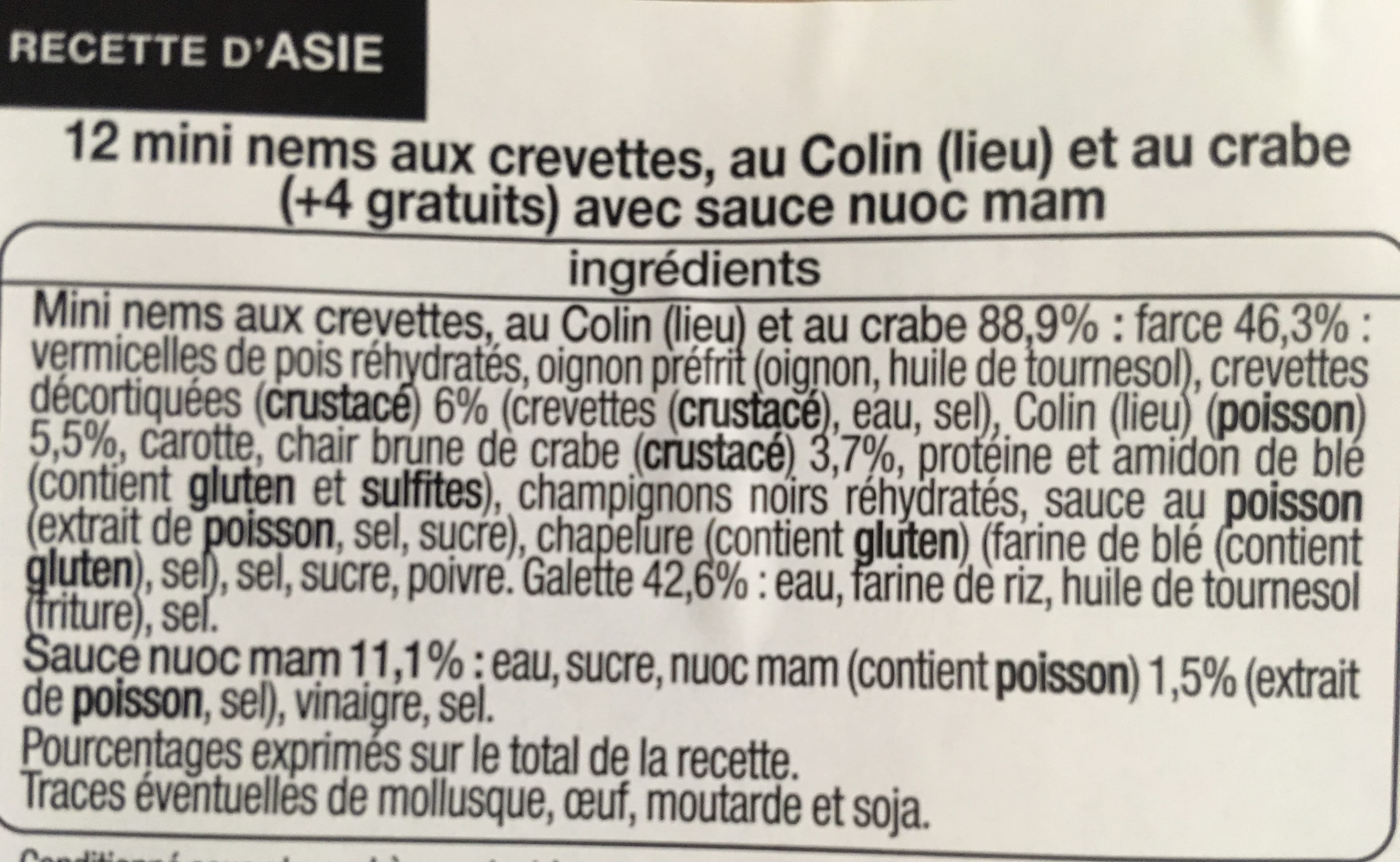 Auchan Recette du vietnammini nems crevettes et colinsauces nuoc mam12 + 4 offerts packshot