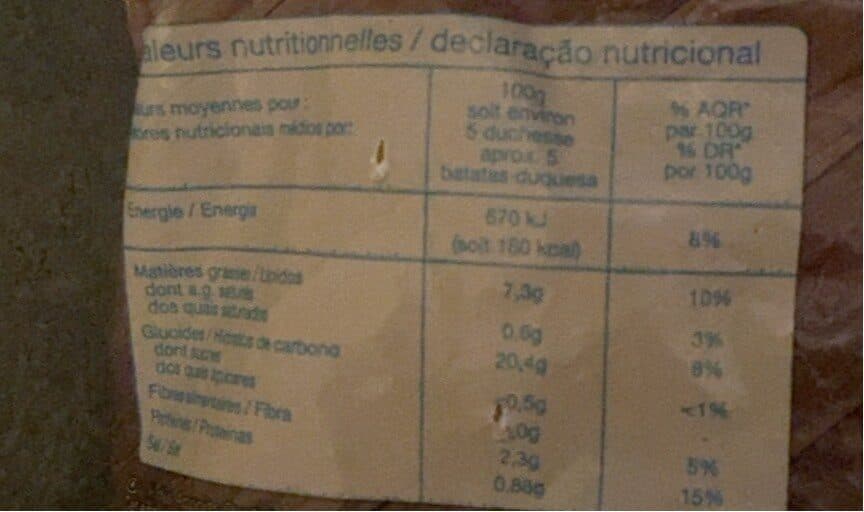 Auchan Les pommes de terre DUCHESSE packshot