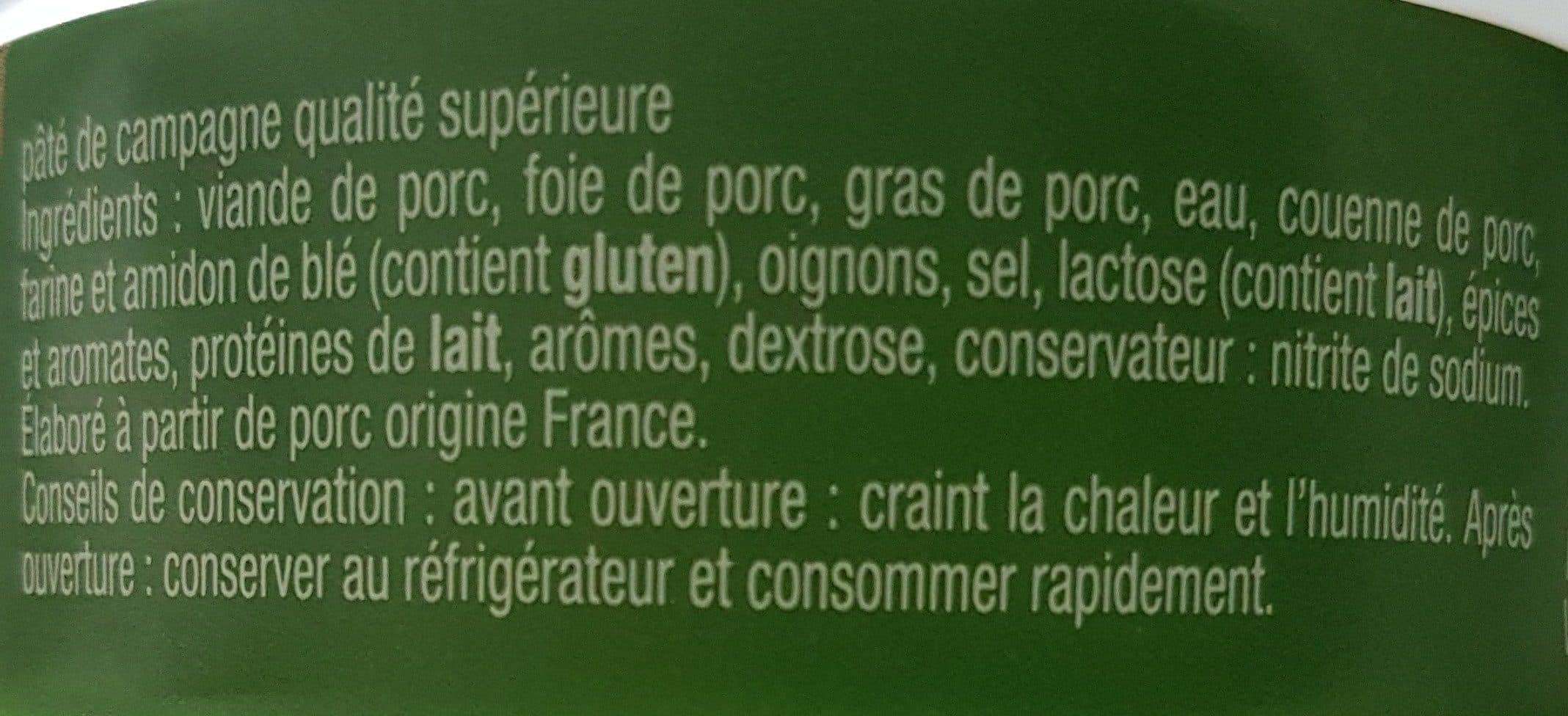 Auchan Pâté de campagne qualité supérieure packshot