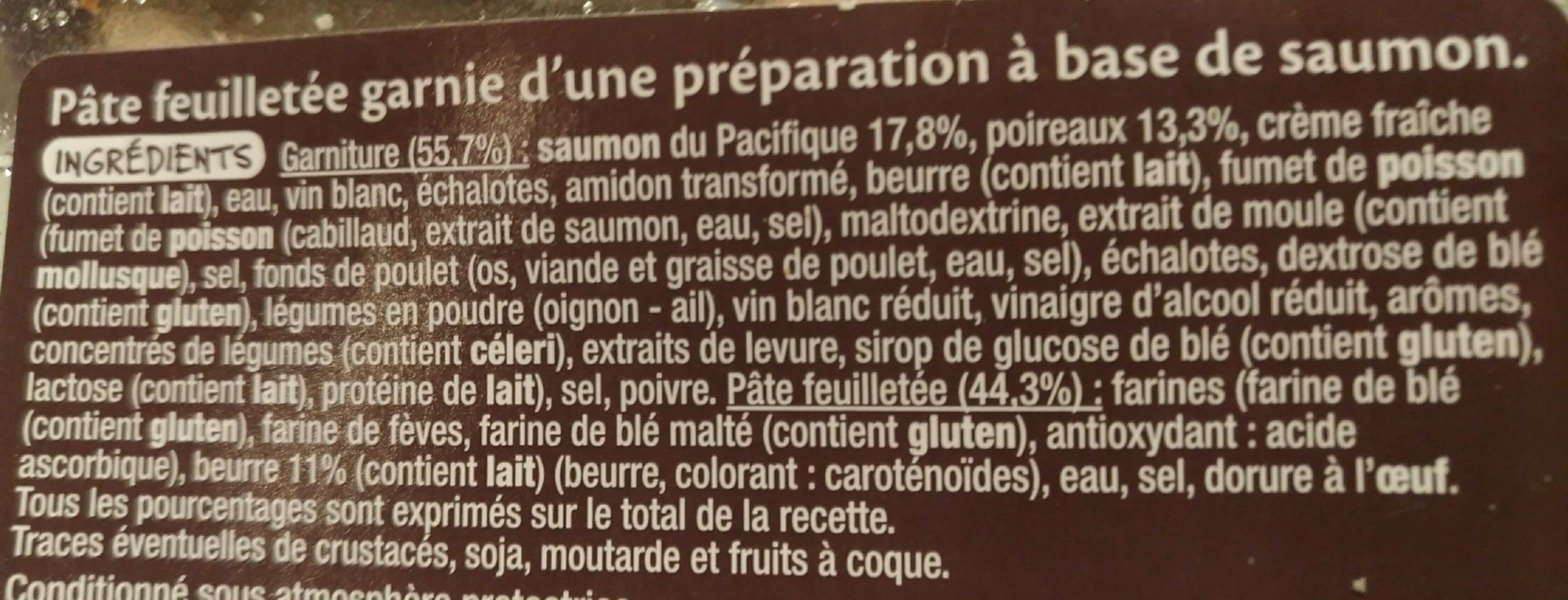 Auchan Feuilletés saumon poireaupâte feuilletée pur beurre packshot