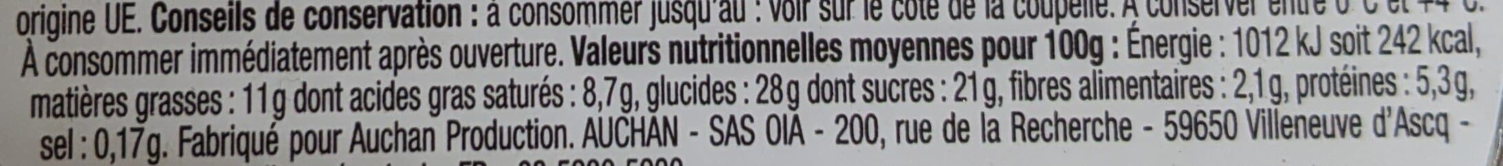 Auchan Mousse au Chocolat sur Ganache packshot