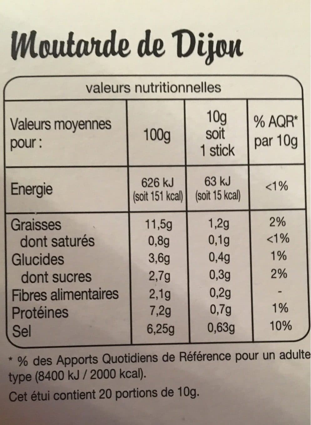 Auchan Moutarde de DijonFORTE packshot
