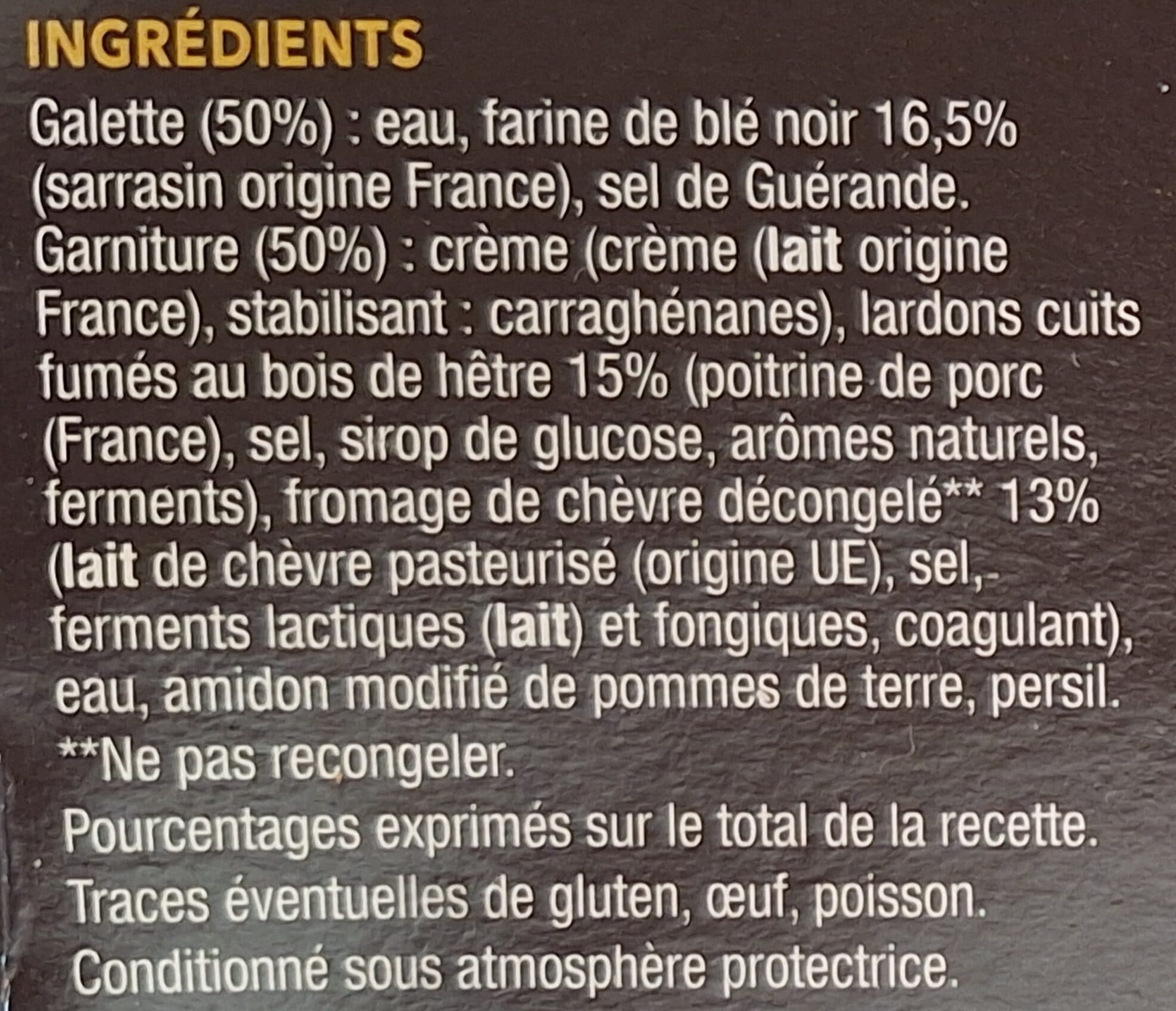 Auchan A table en côte d'Armorgalettes Bretonnes chèvre, lardons packshot