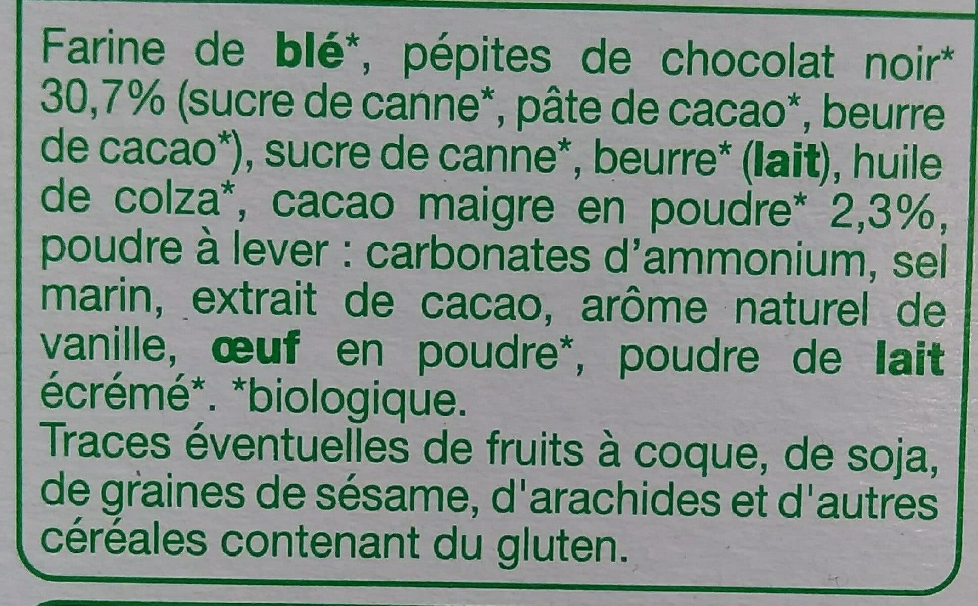 Auchan Bio Cookie pépites de chocolat packshot