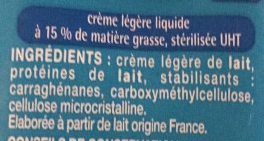 Auchan Crème légère fluide15% de matière grasse packshot