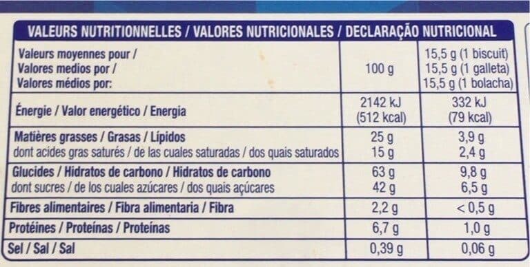 Auchan Petit beurre tablette chocolat fourrée au lait packshot
