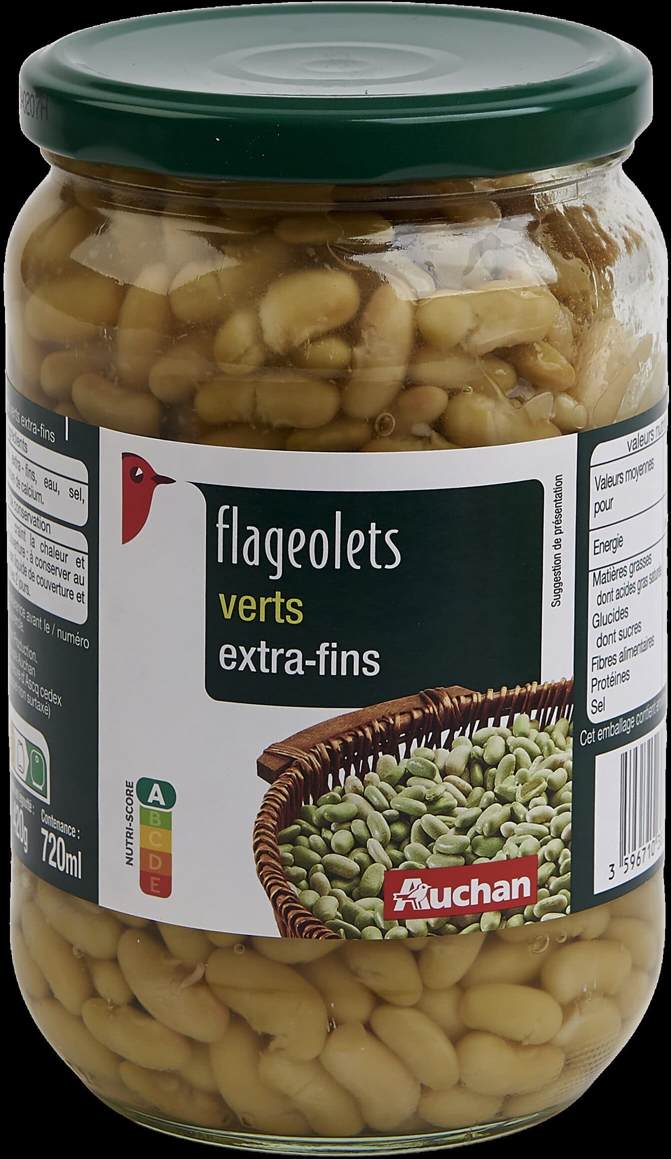 Auchan Flageolets verts extra-fins packshot