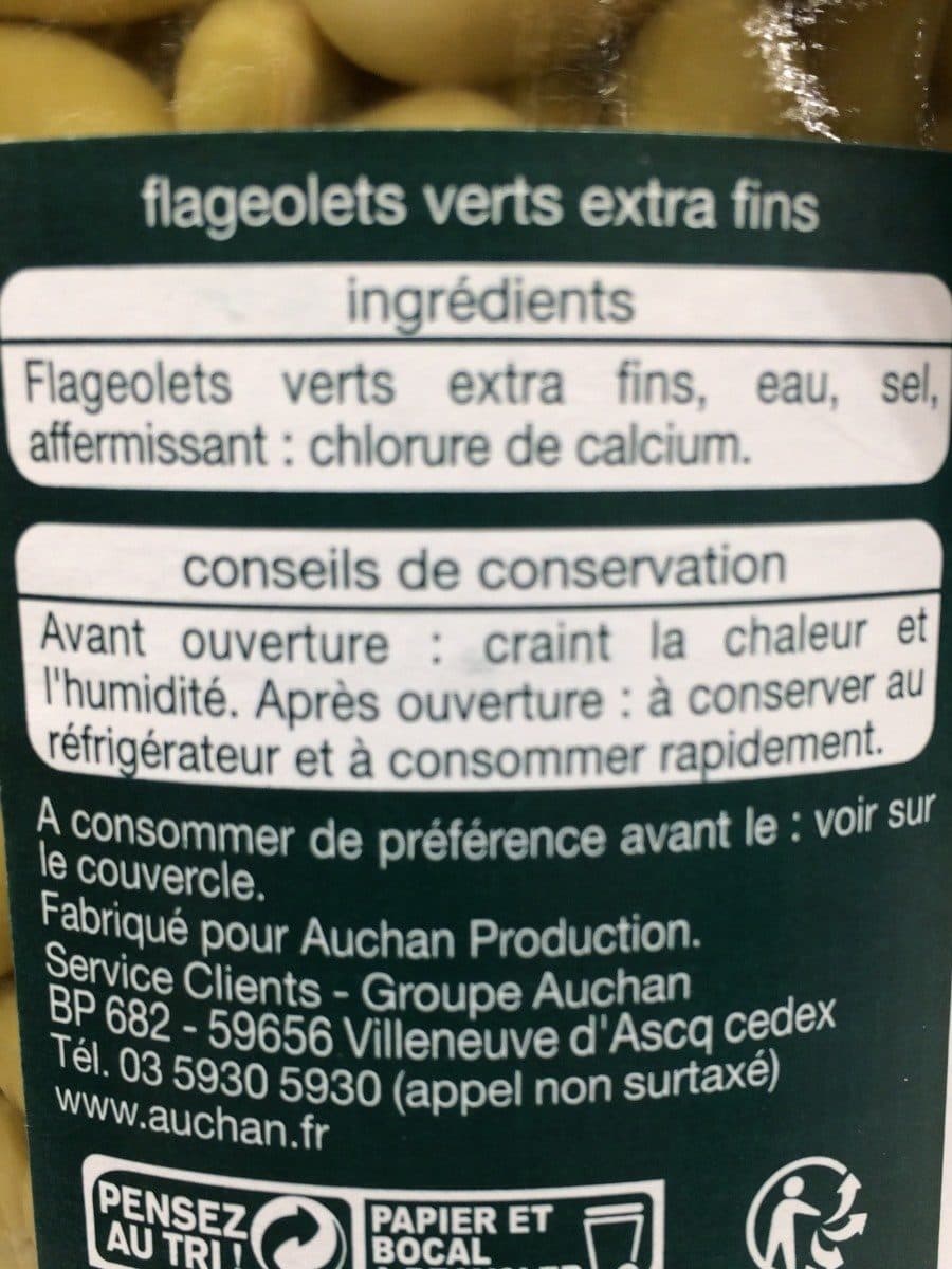 Auchan Flageolets verts extra-fins packshot