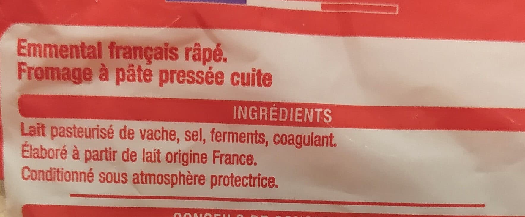 Auchan Emmental râpéMAXI 575G packshot