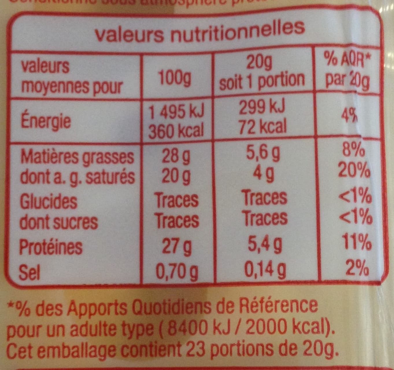 Auchan Emmental portion+ 15% OFFERT packshot