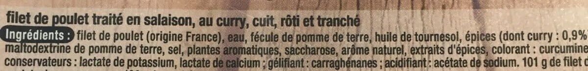 Auchan 1/2 filet de poulet rôti curry packshot
