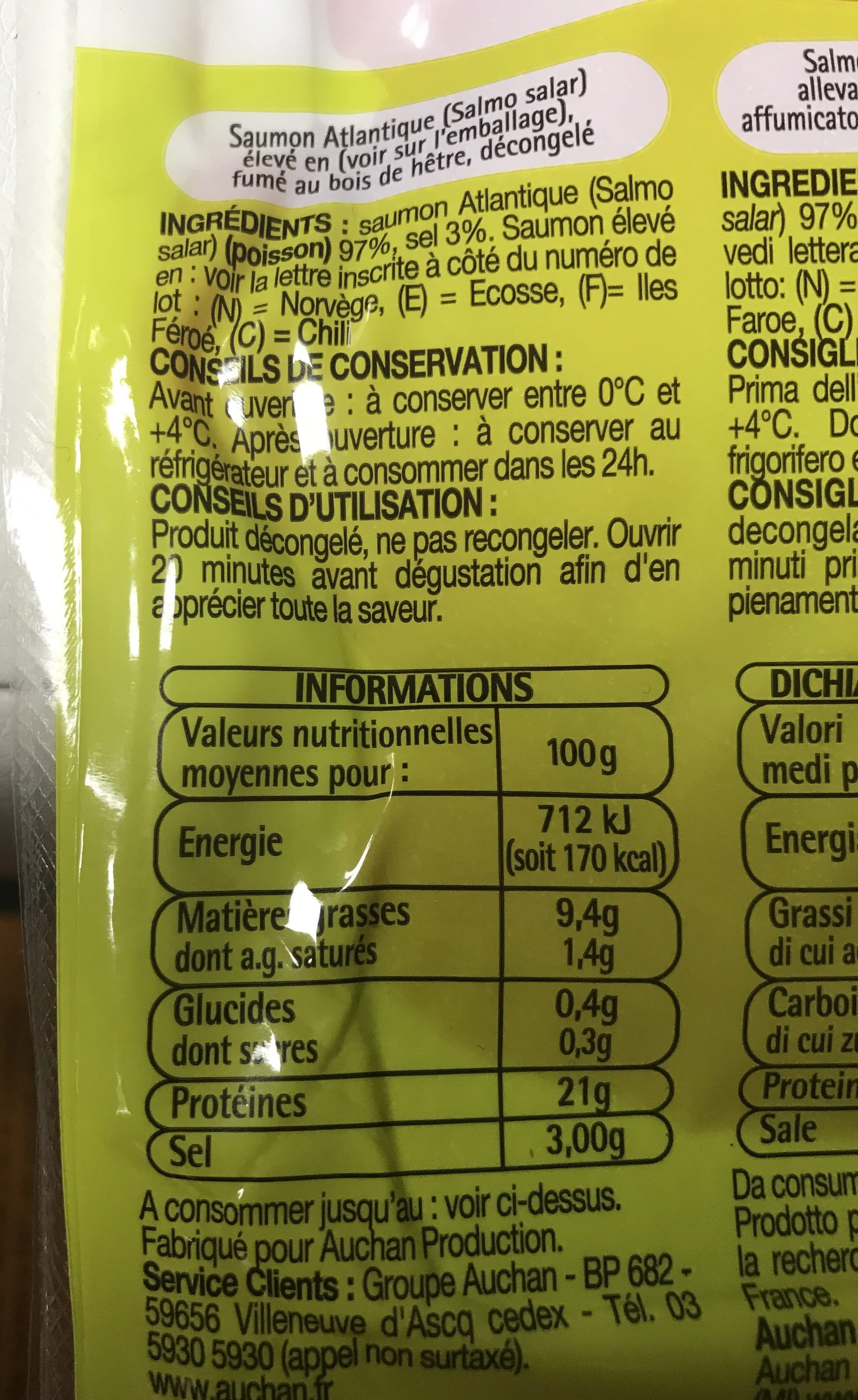 Auchan Saumon Fumé packshot