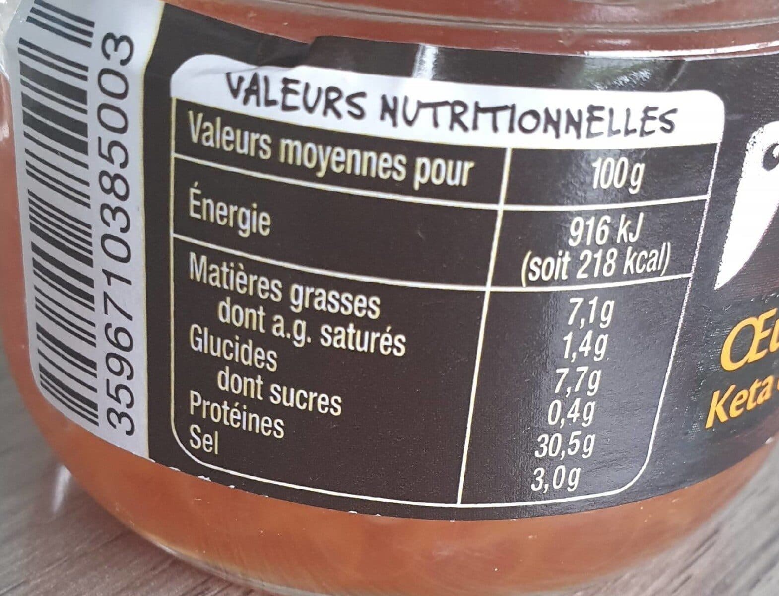 Auchan oeufs de saumon keta du Pacifique packshot
