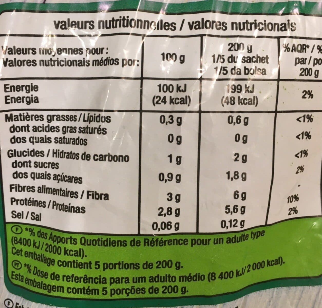 Auchan Épinards hachés packshot