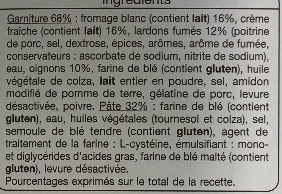 Auchan Flammekueches - recette alsaciennelardons + oignons packshot