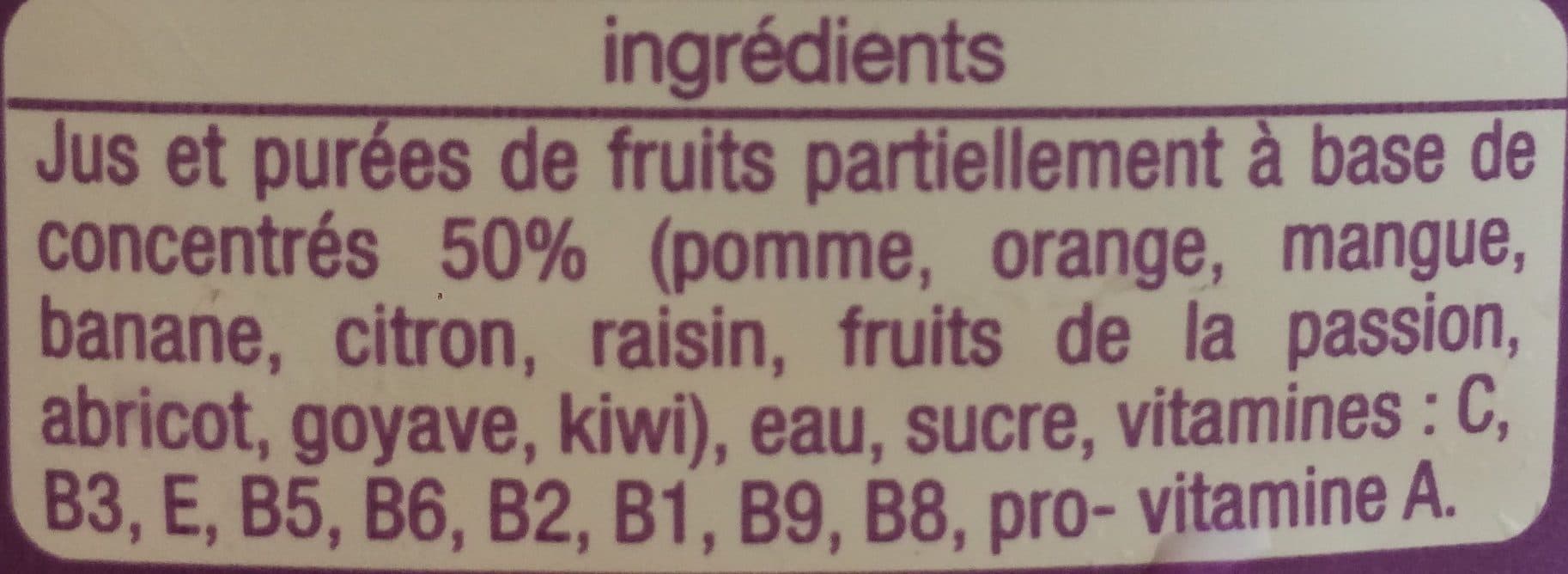 Auchan Instant Gourmand - Exotique - teneur en fruits 50% minimum - Riche en 10 vitamines packshot