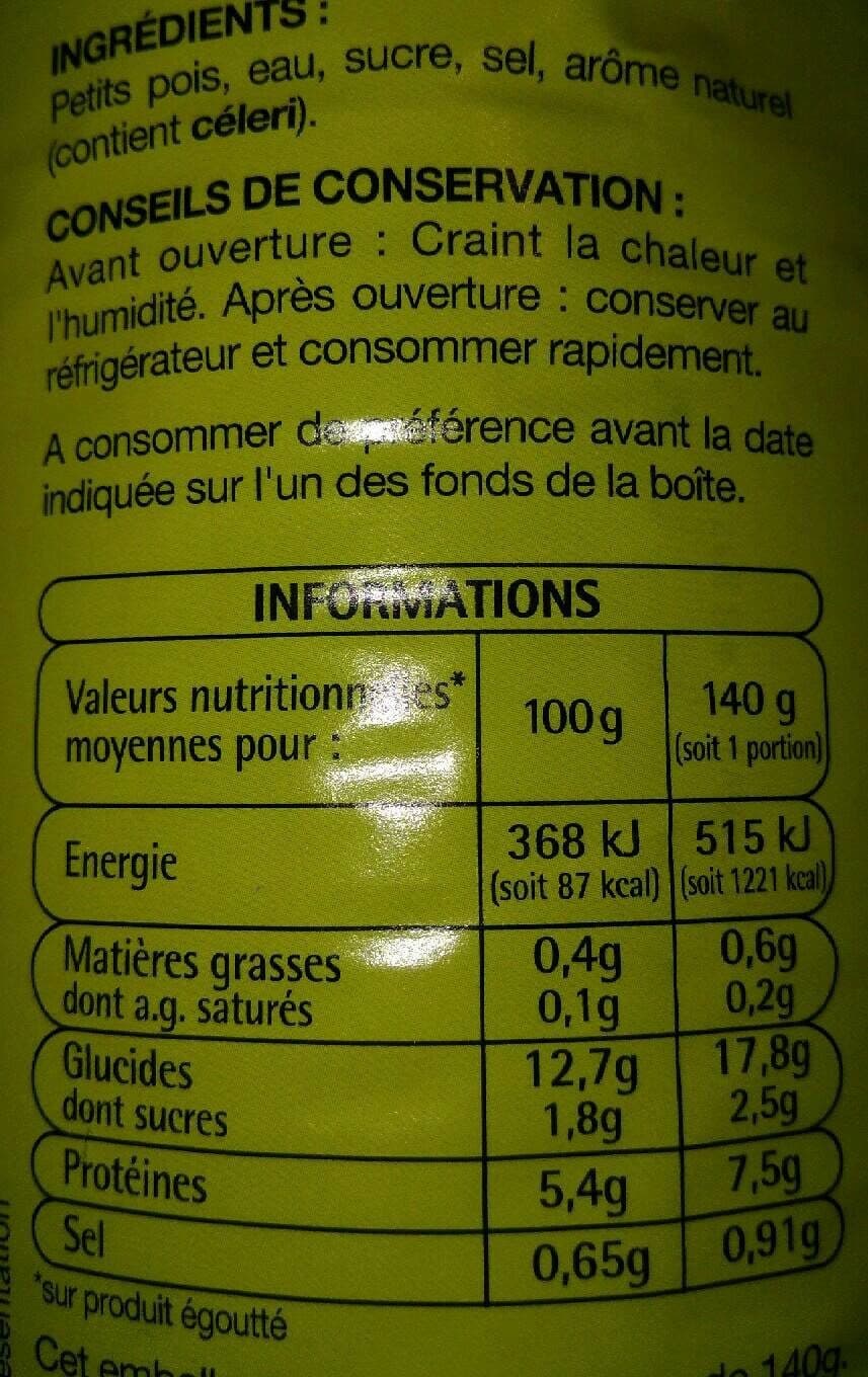 Auchan Bien Vu Petit pois packshot