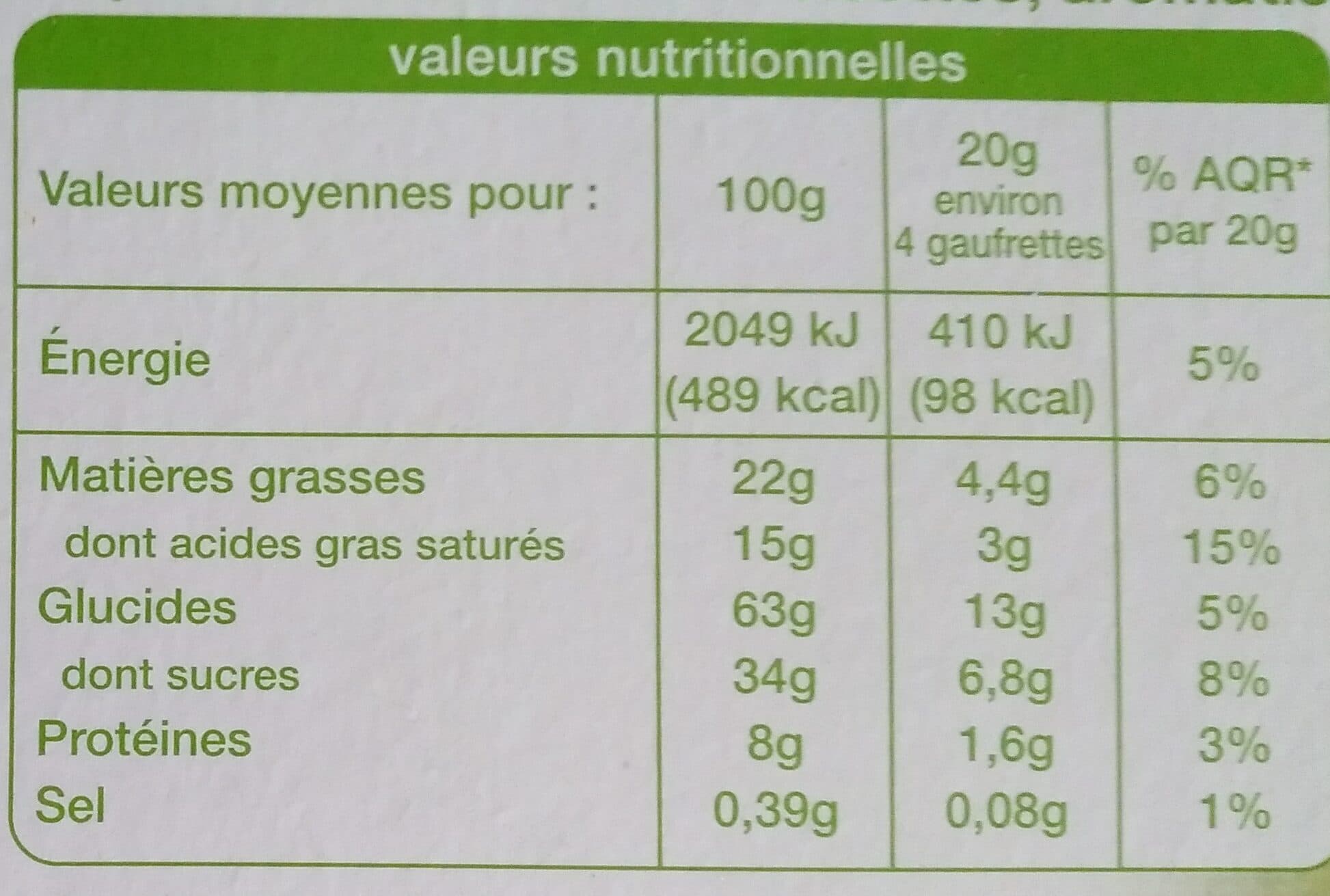 Auchan Fines Gaufrettes chocolat noisette packshot