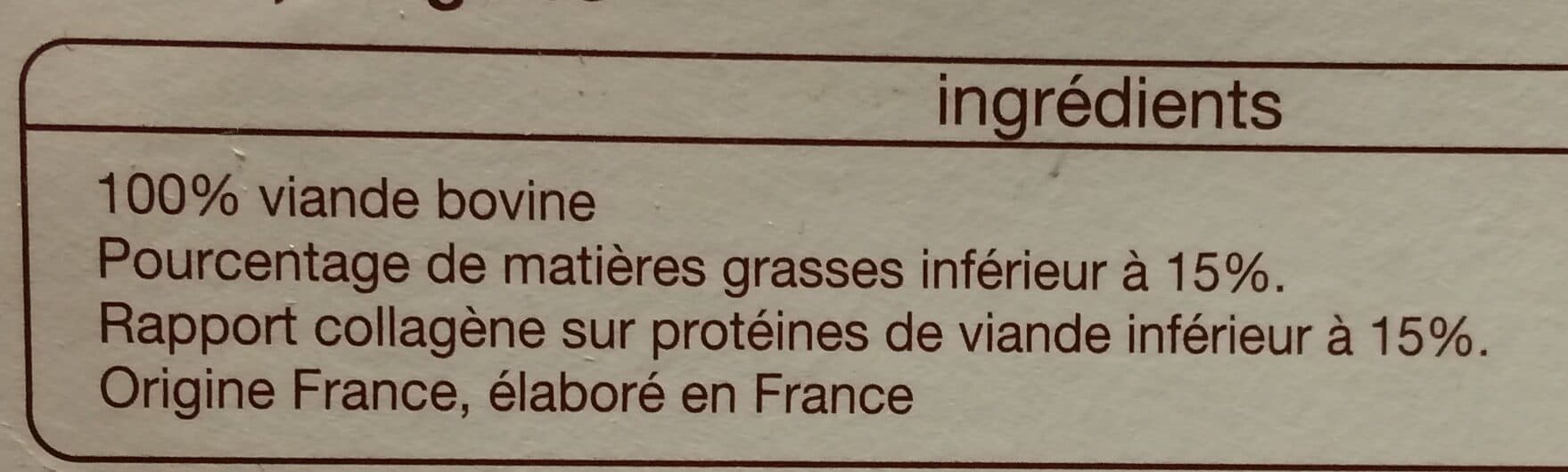 Auchan STEAKS HACHES pur boeuf 15% Matières Grasses packshot