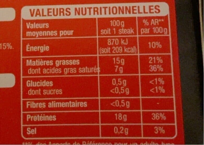 Auchan STEAKS HACHES pur boeuf 15% Matières Grasses packshot