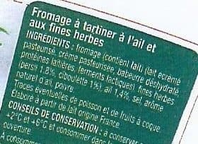Auchan Mon moment Fromager Ail et Fines Herbes packshot