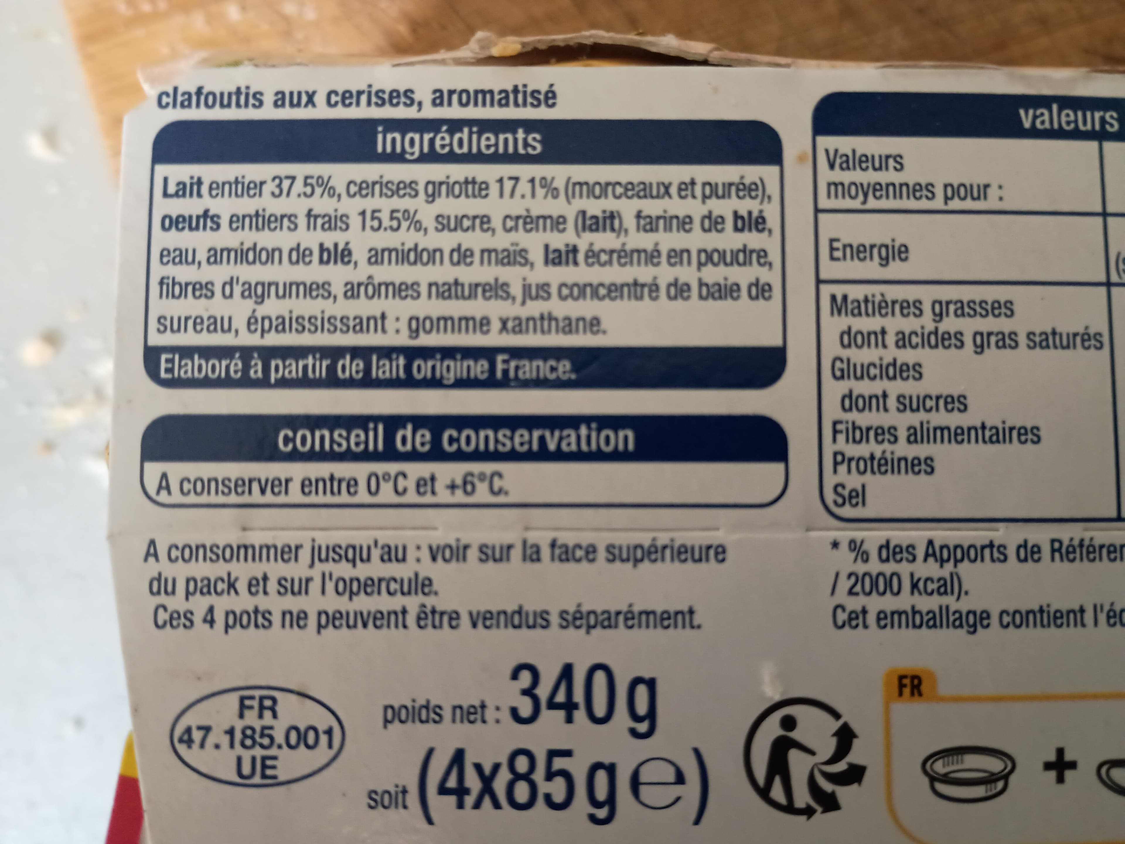 Auchan Clafoutis aux cerises packshot