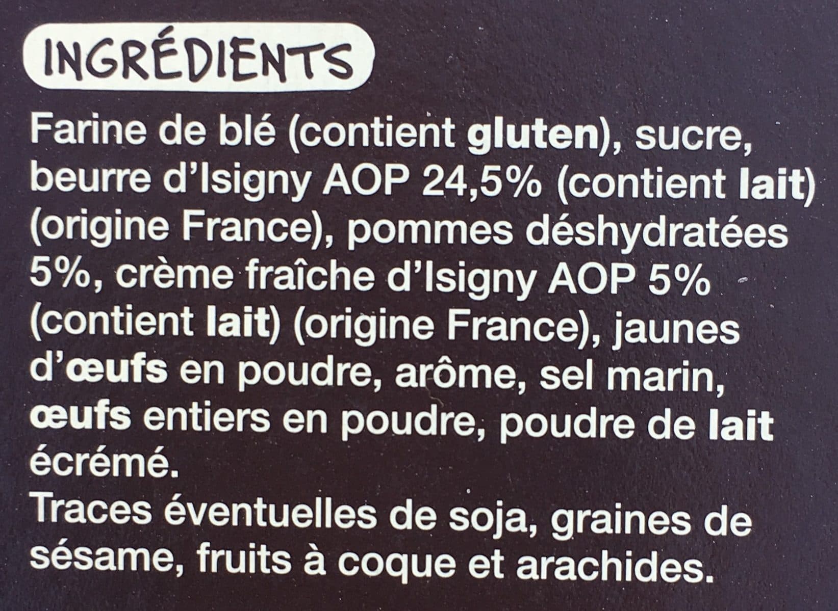 AUCHAN MMM Biscuits normands aux pommes à la crème d'Isigny packshot