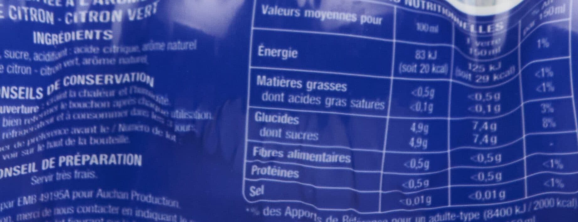 Auchan Limonade - A l'arôme naturel de citron - citron vert packshot