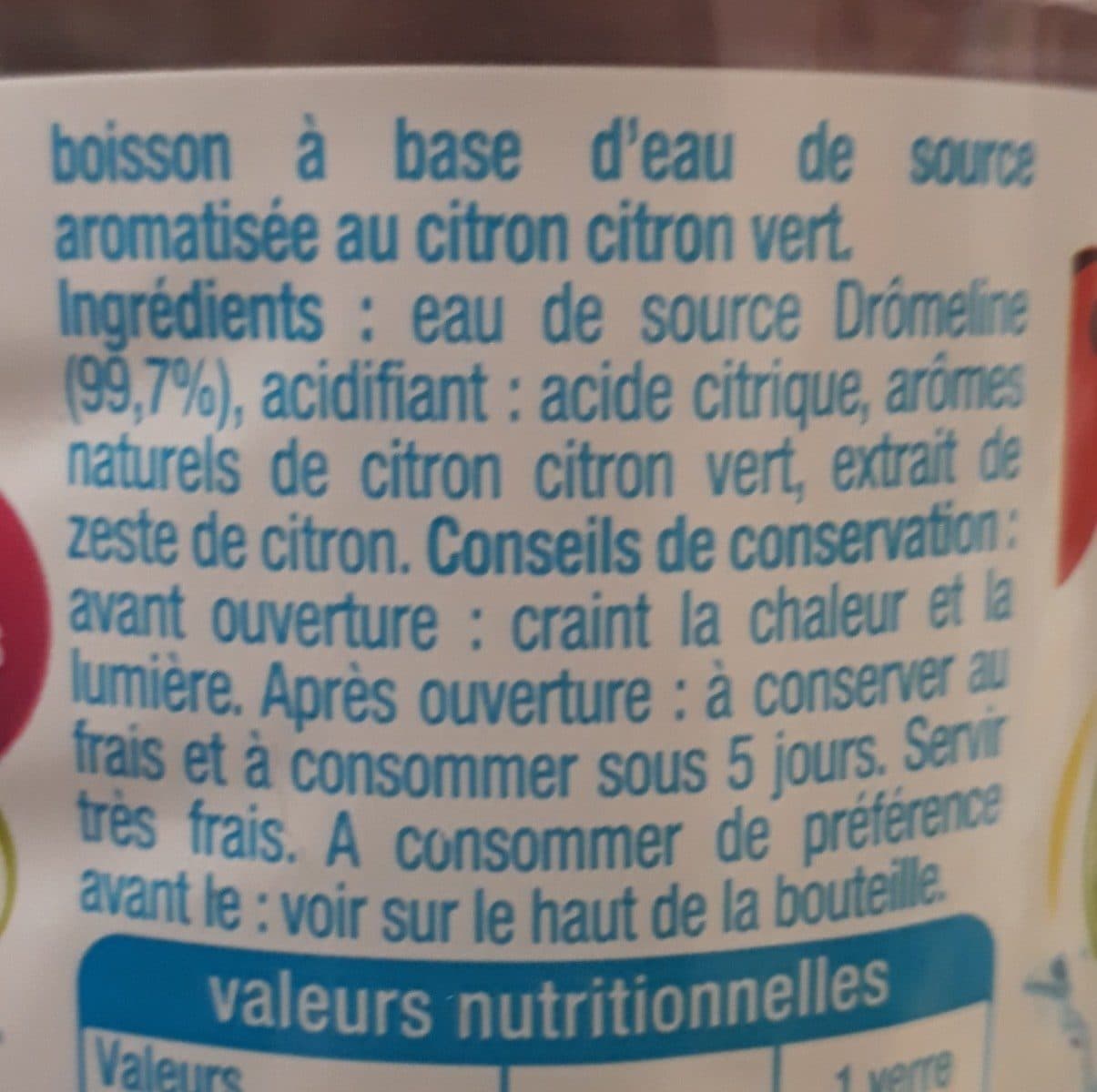 Auchan Eau de source aromatisée citron citron vert - sans sucres packshot