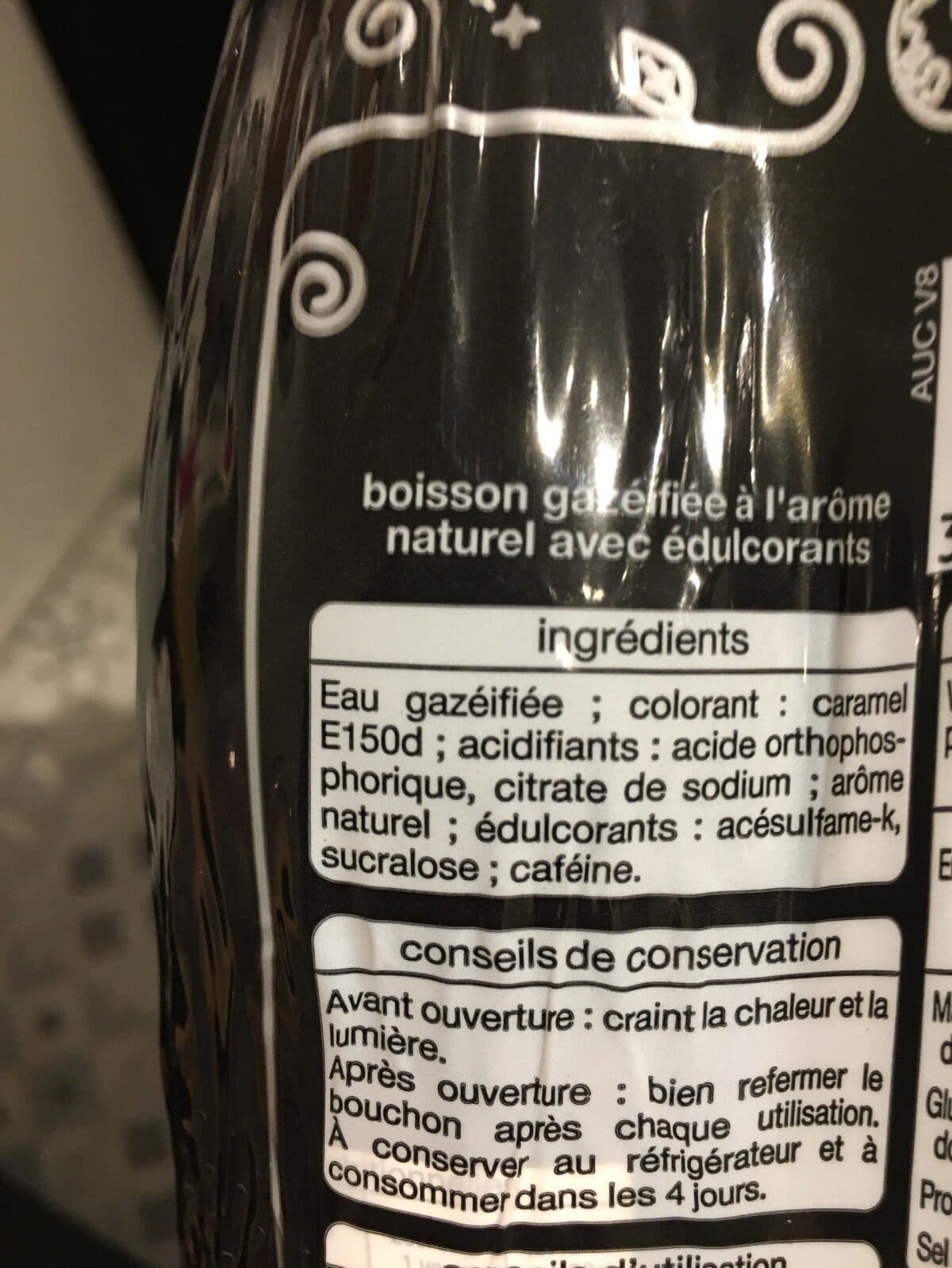 Auchan Cola zéro** sans sucres packshot