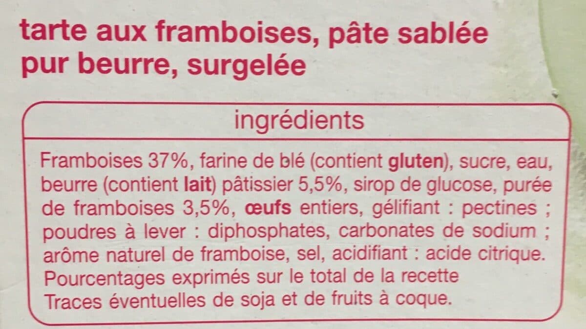 Auchan Tarte framboises packshot