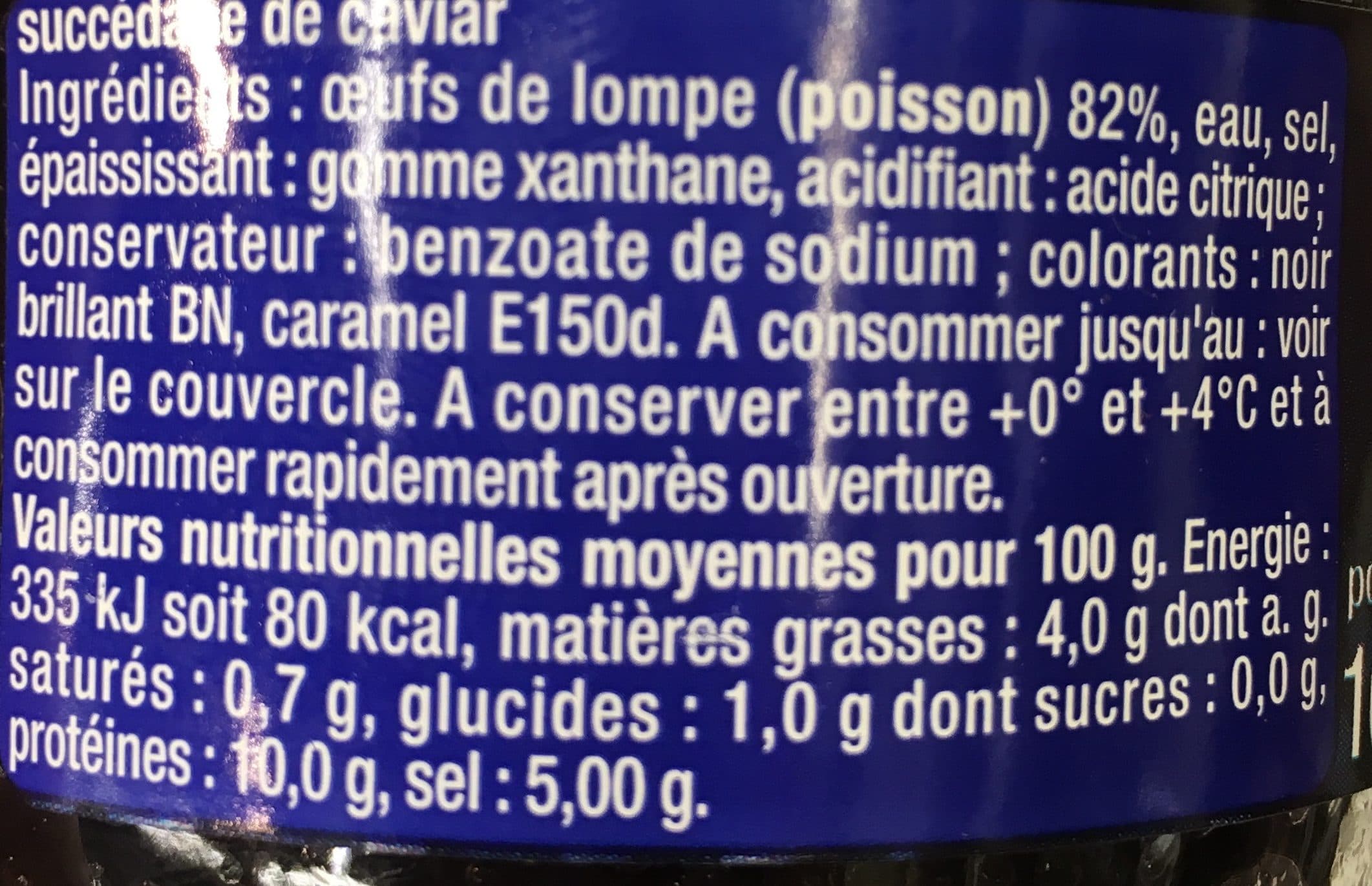 Auchan Oeufs de lompe noirs 100g packshot