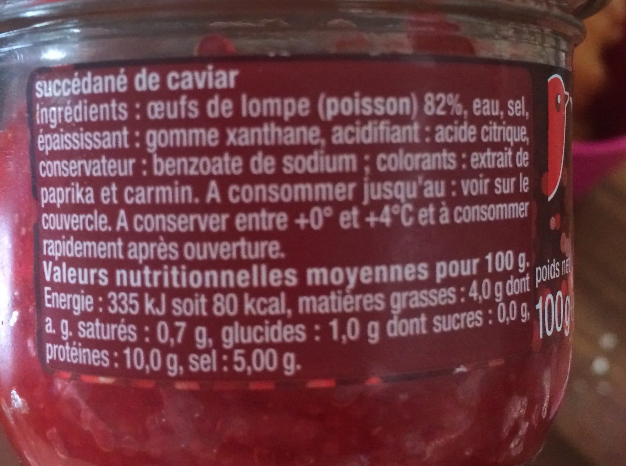Auchan Oeufs de lompe rouges 100G packshot